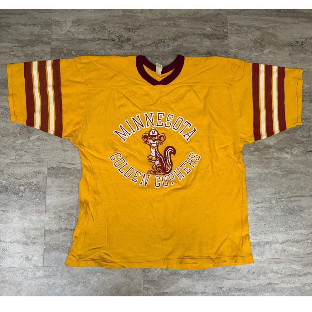 Vintage Southern Athletic Minnesota Golden Gophers Jersey T-Shirt XL Yellow USA